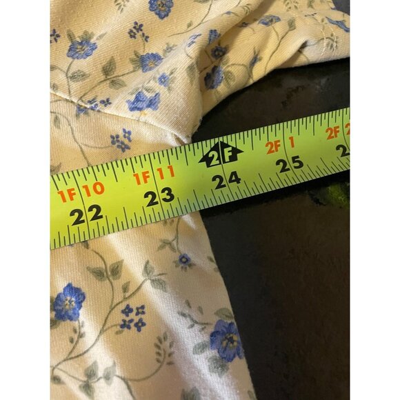 Bobbie Brooks Woman Yellow Floral Design Short Sleeved Round Neck Top Sz 18 - Picture 7 of 9